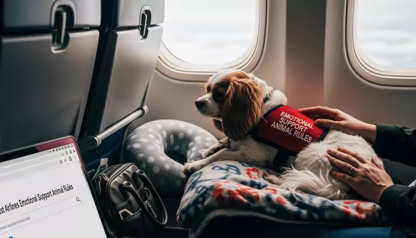 best airlines' rules for emotional support animal travel