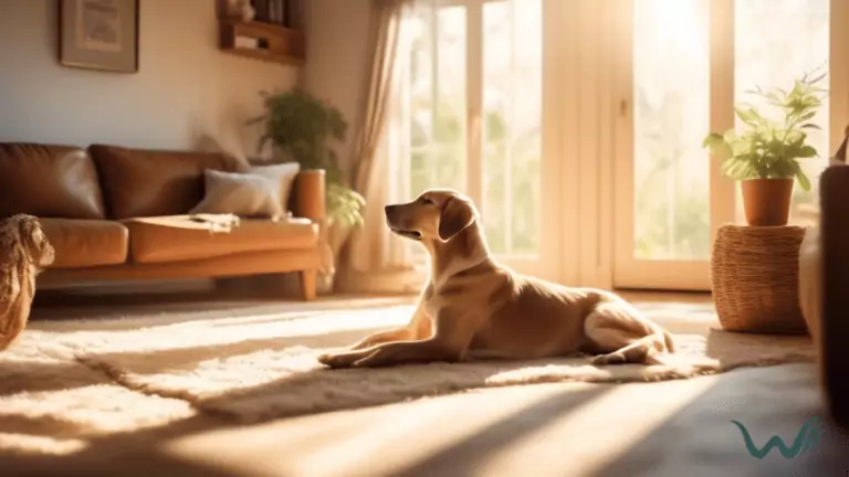 Emotional support animal and owner enjoying a sun-filled living room, embracing the joy of a pet-friendly lifestyle.