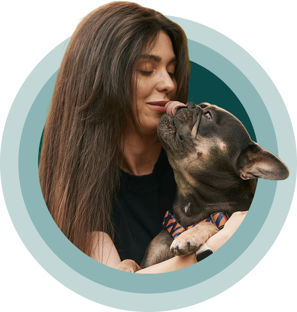 cute dog and owner bonding