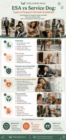 esa vs service dog types of support animals explained