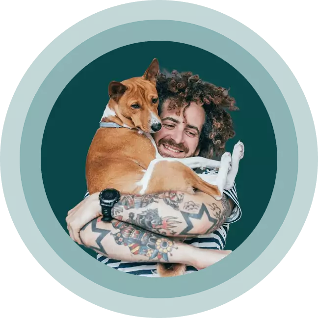 person with dog image