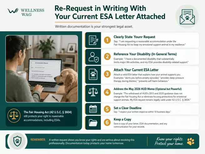 re request in writing with your current esa letter attached