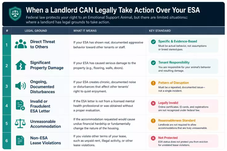when a landlord can legally take action over your esa
