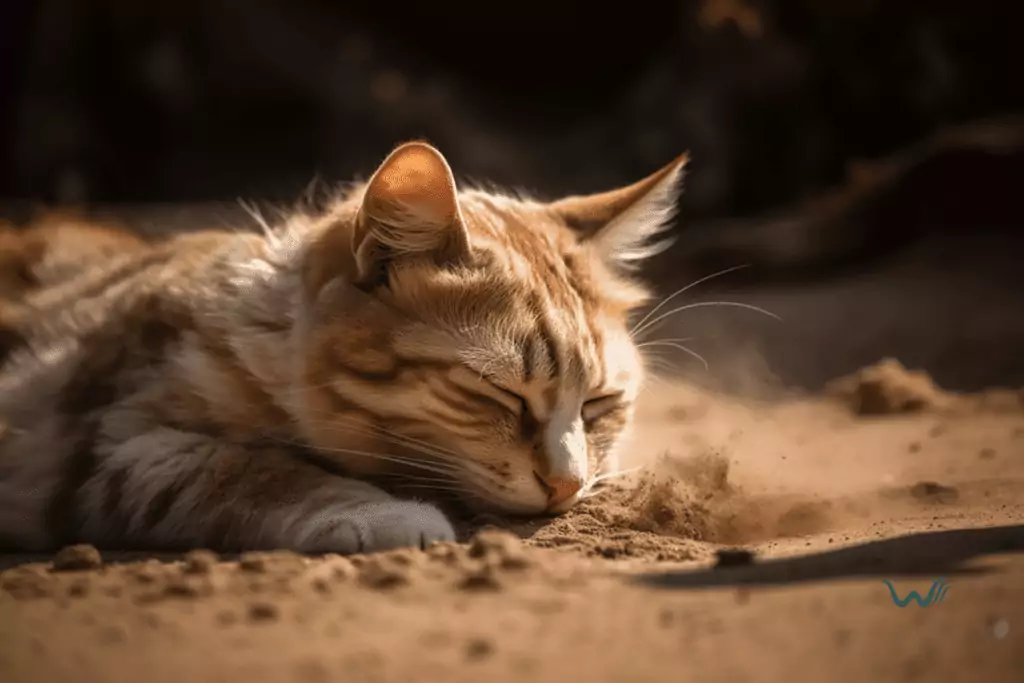 why does my cat roll in the dirt when hot